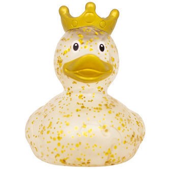 Badeand - And m. Krone - Glitter Guld
