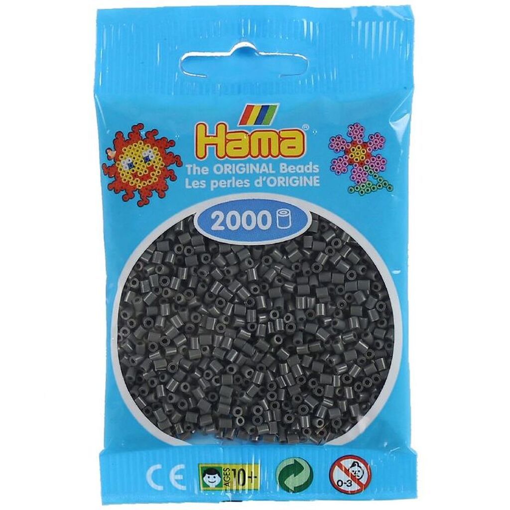 Hama Mini Perler - 2000 stk. - 71 Mørk Grå