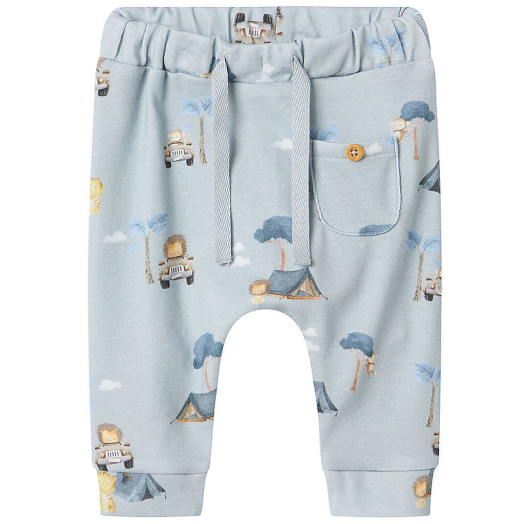 Name It Bukser - NbmHelp - Pearl Blue m. Print