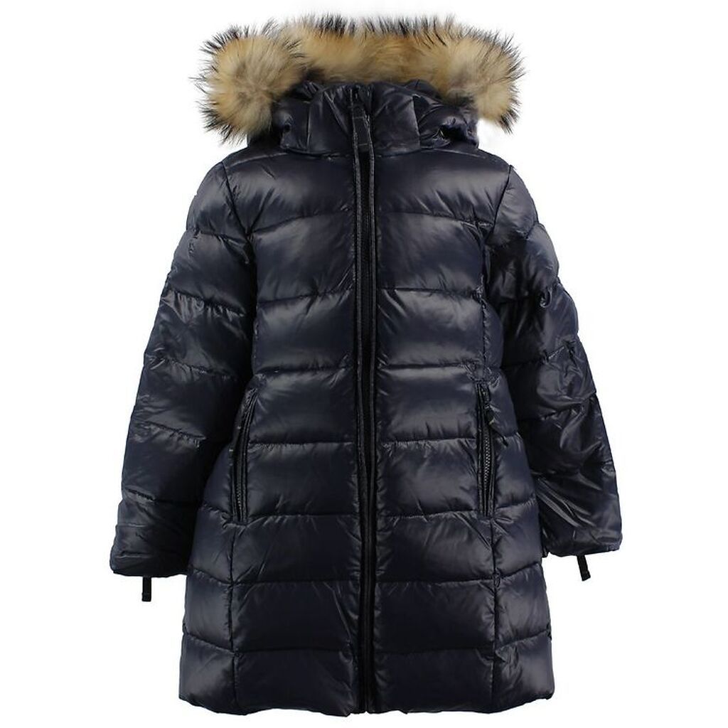 Ver de Terre Dunfrakke m. Pels - Navy