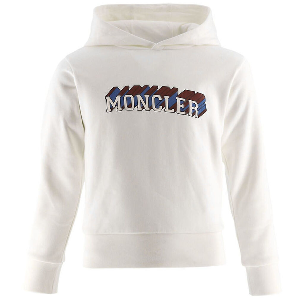 Moncler Hættetrøje - Hvid m. Print
