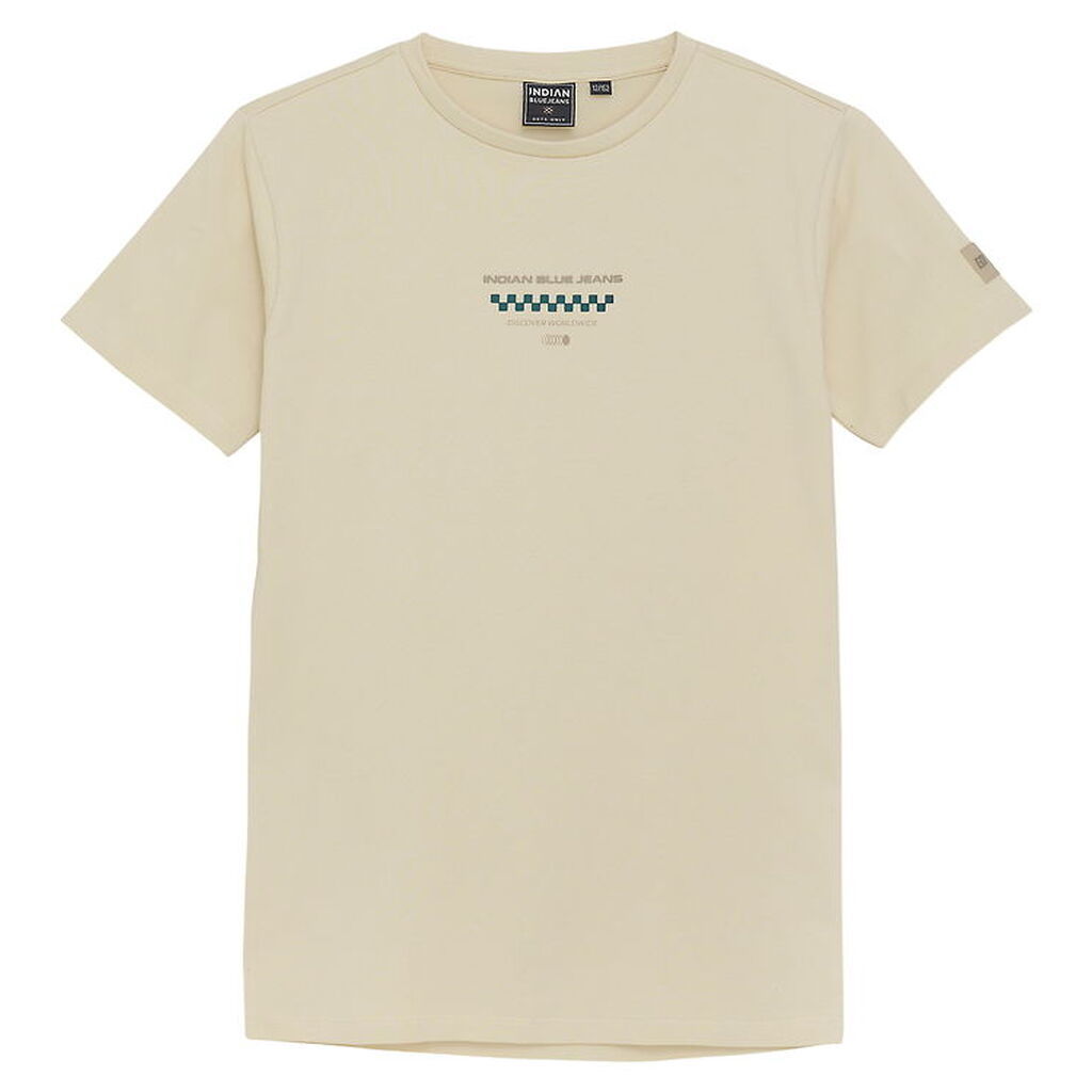 Indian Blue Jeans T-shirt - Sandshell m. Print