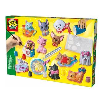 SES Creative - Støb Og Mal - Katte Og Hunde
