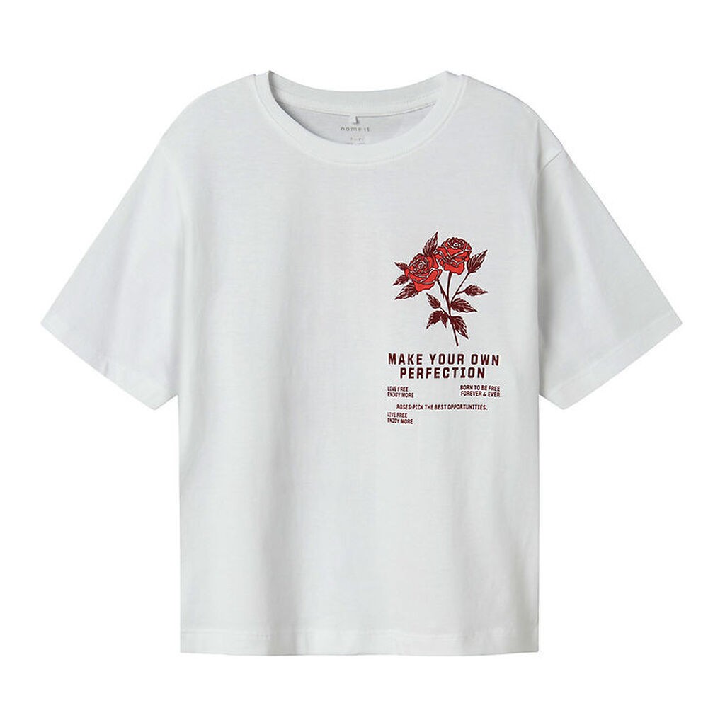 Name It T-shirt - NkfHominu - Bright White/Wild Heart