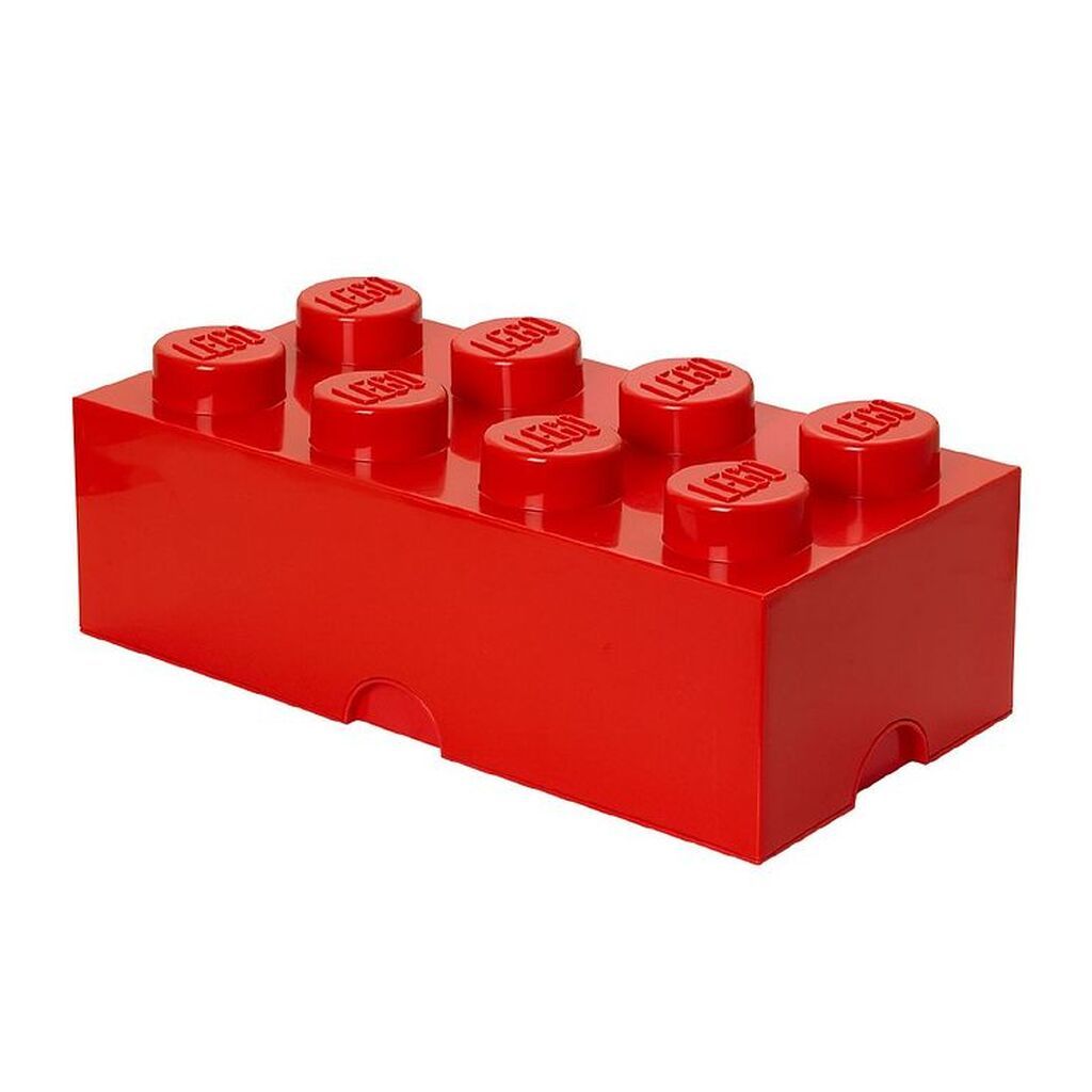 LEGOÂ® Storage Madkasse - 7,5x20x10 cm - 8 Knopper - Bright Red