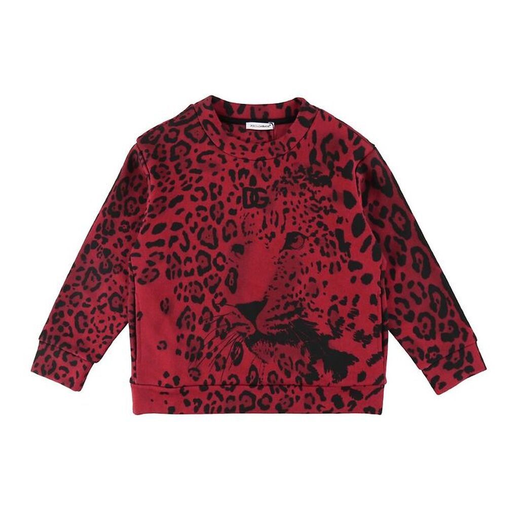 Dolce & Gabbana Sweatshirt - Animalier - Rød Leo