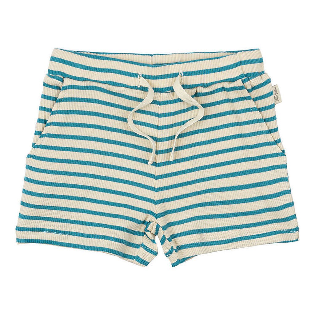 Petit Piao Shorts - Rib - Modal - Turquise/Dark Off White