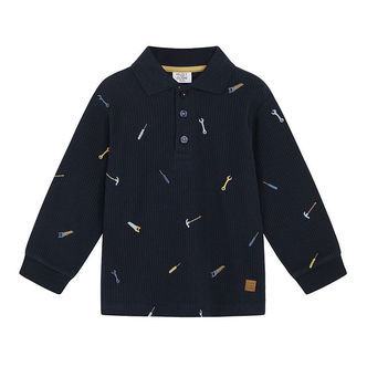 Hust and Claire Polobluse - Rib Stevie - Navy m. Værktøj