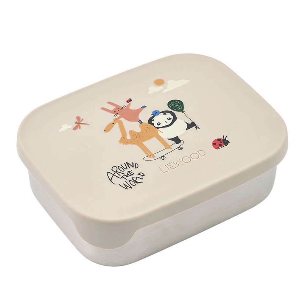 Liewood Madkasse - Silikone/Stål - Arthur - Around The World/San