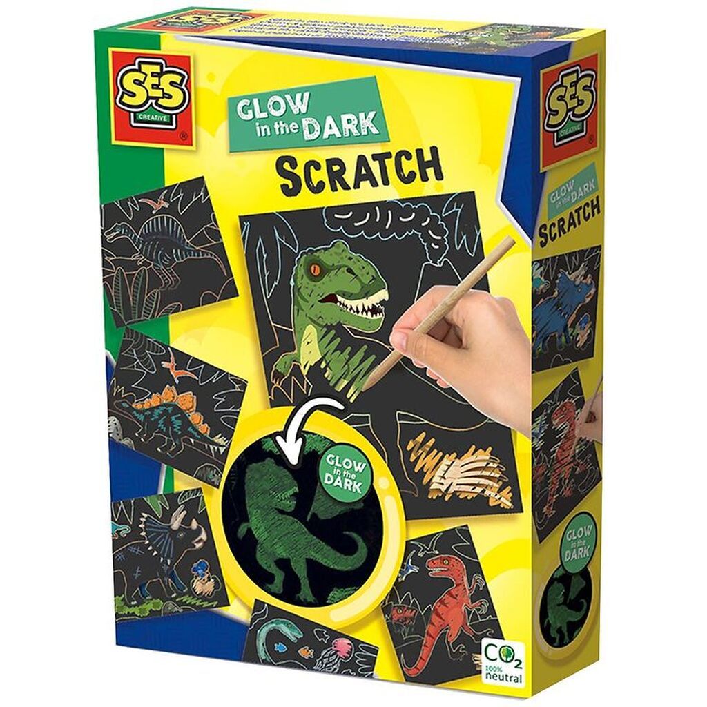 SES Creative Ridsekort - Selvlysende Dinosaurer