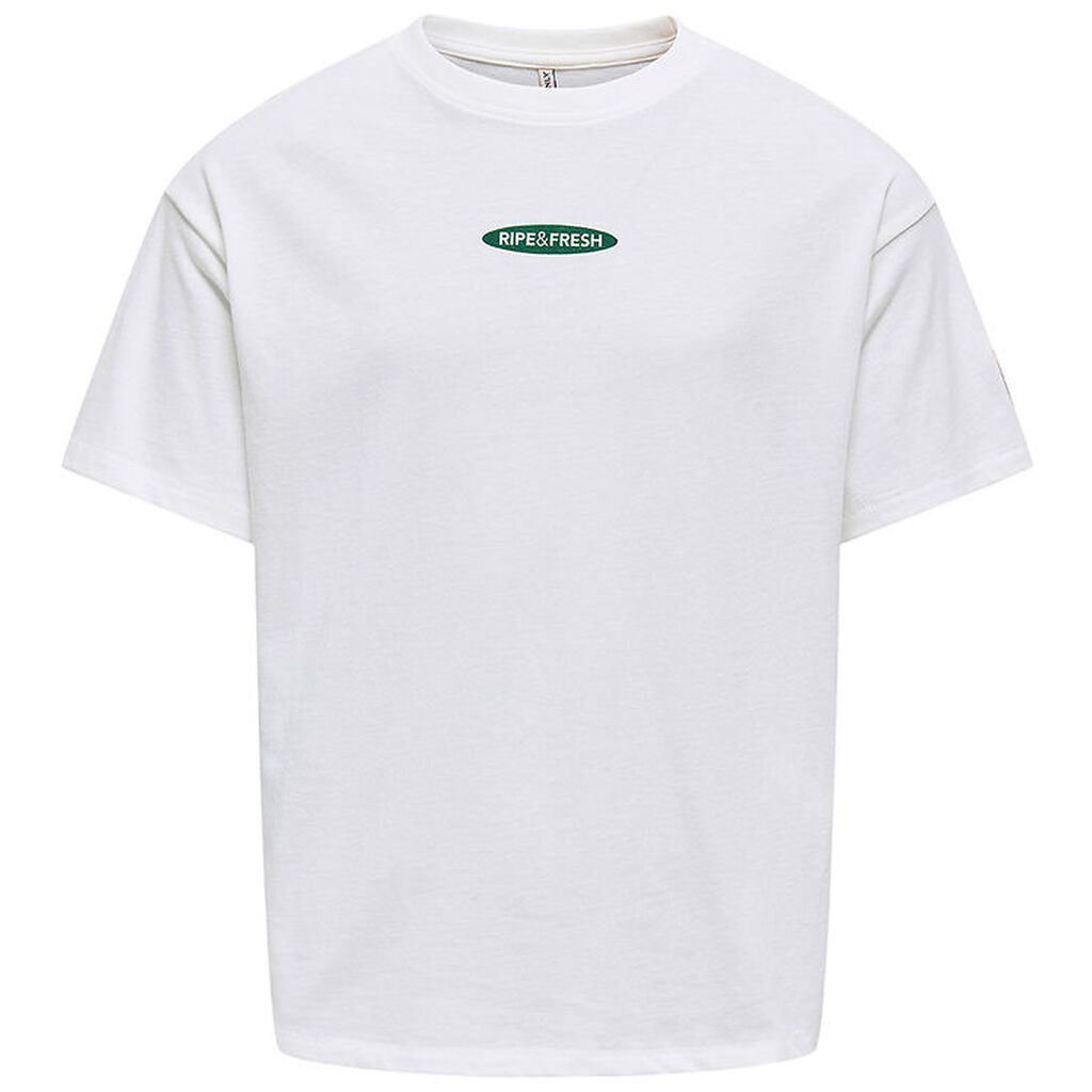 Kids Only T-shirt - KogPhoebe Life - Cloud Dancer/Guava