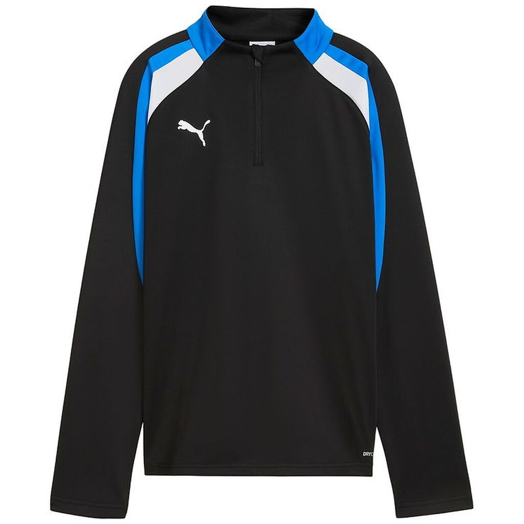 Puma Træningsbluse m. Lynlås - Sort m. Blå/Hvid