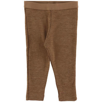 Joha Leggings - Rib - Uld - Varm Brun