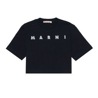 Marni T-Shirt - Cropped - Sort m. Pailletter