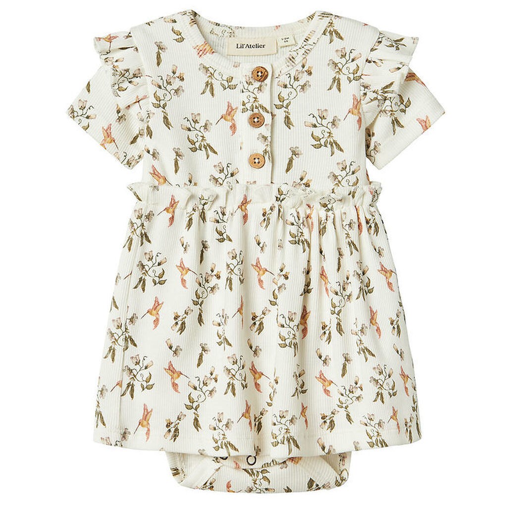 Lil Atelier Kjolebody k/æ - NbfLavo - Coconut Milk/Humming Bird