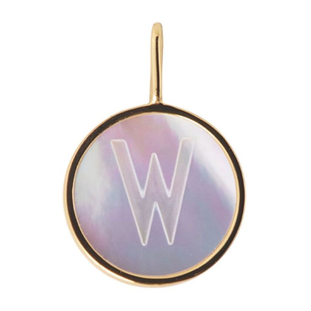 Design Letters Vedhæng Til Halskæde - W - Pearl Gold