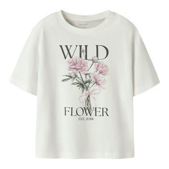 Name It T-shirt - NkfVotea - Cloud Dancer/Wild Flower