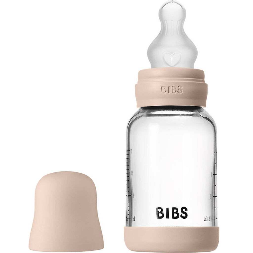 BIBS Sutteflaske - 120 ml - Glas/Silikone - Blush