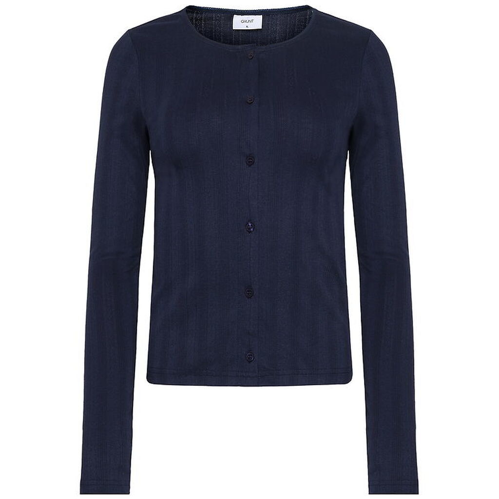 Grunt Cardigan - GrPrat - Navy m. Hulmønster