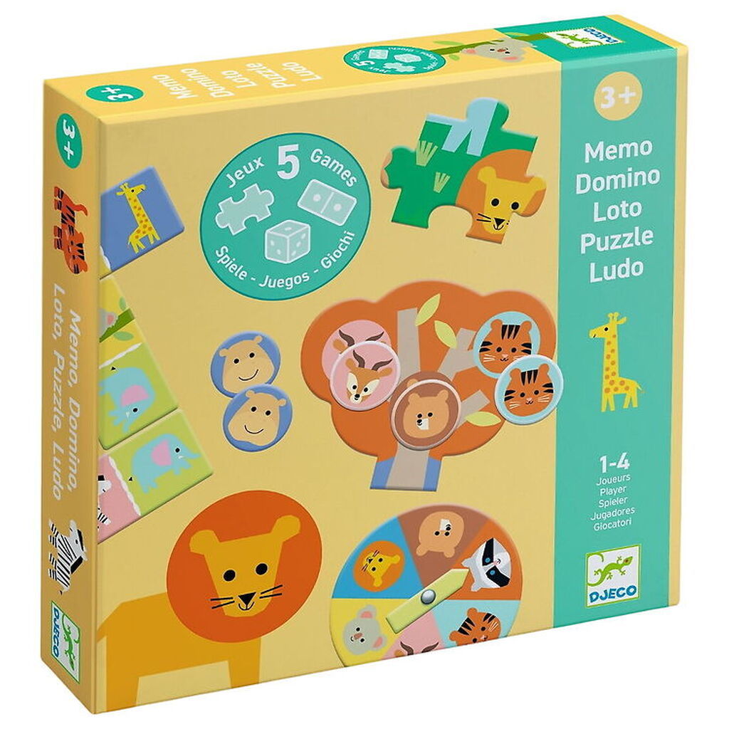 Djeco Spil - 5-i-1 - Wild Animals