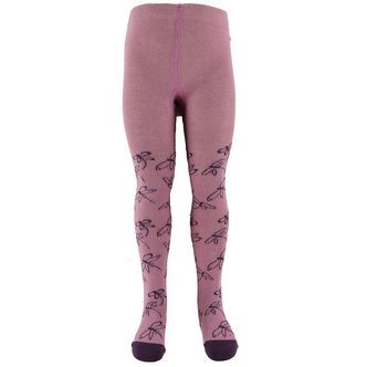 Minymo Strømpebukser - Gl. Rosa m. Print