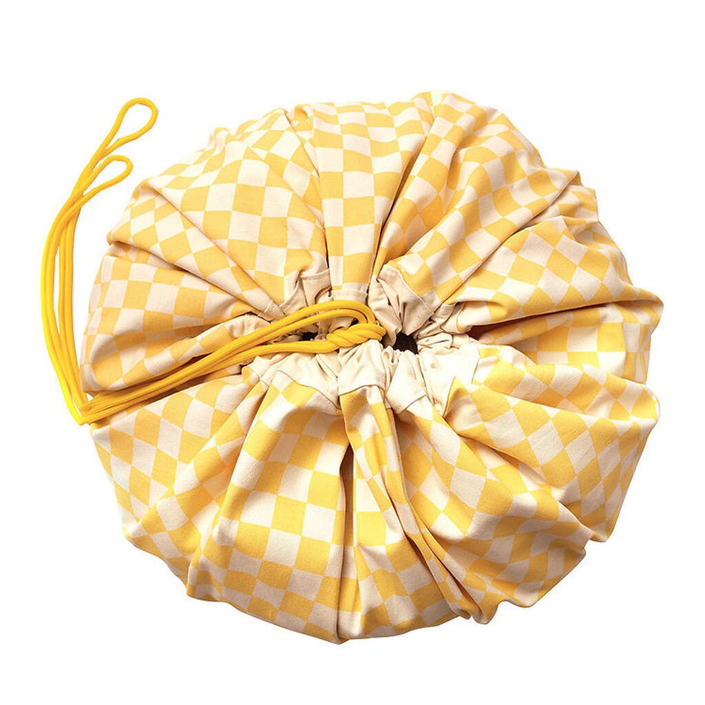 Play&Go Legetøjstæppe - Ø140 cm - Vichy Yellow