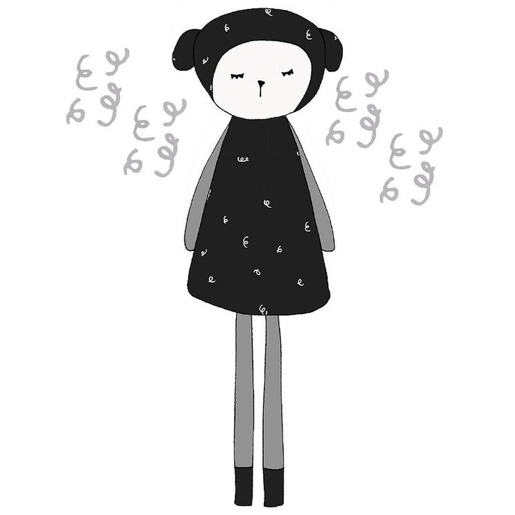 Fabelab Wallstickers - Dreamy Friend Sheep - Sort m. Får
