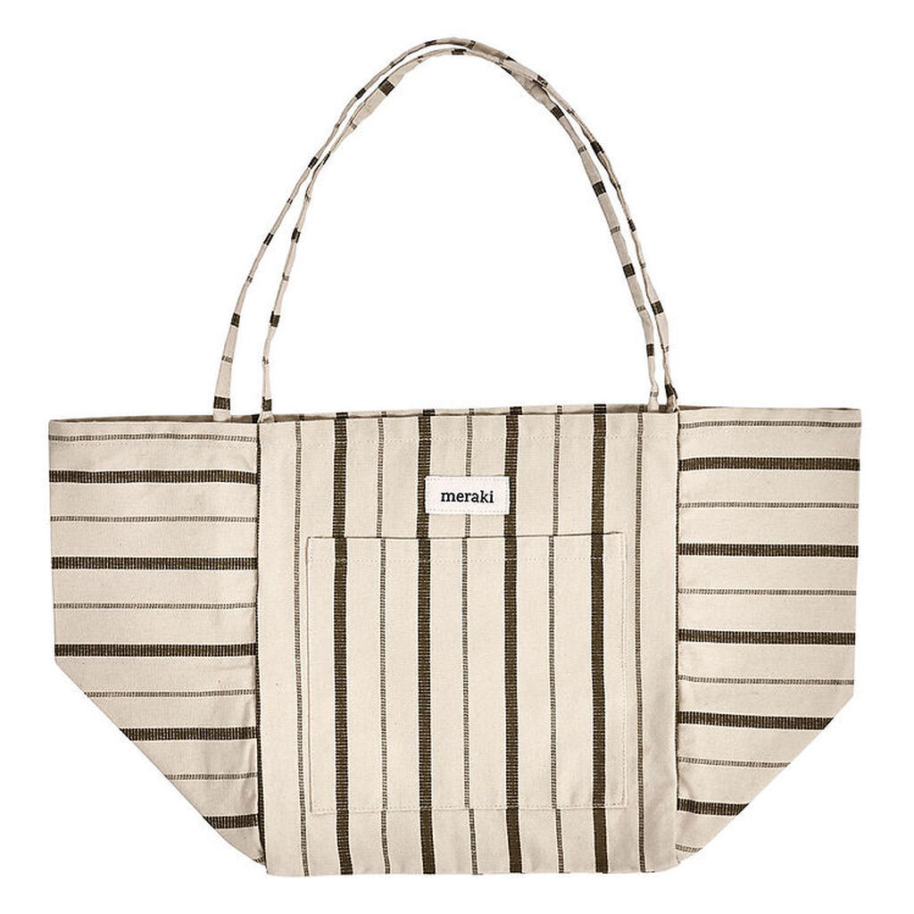 Meraki Shopper - Råhvid/Armygrøn