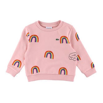 Lacoste Sweatshirt - Pink m. Regnbuer