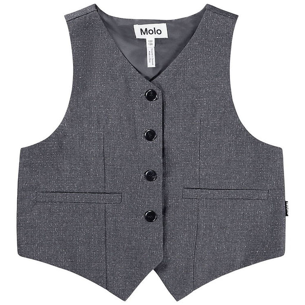 Molo Vest - Hollie - Grey Silver Check