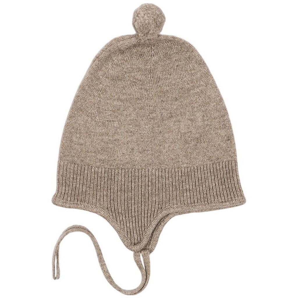Konges Sløjd Babyhjelm - Uld - Strik - Mattou - Lysebrun