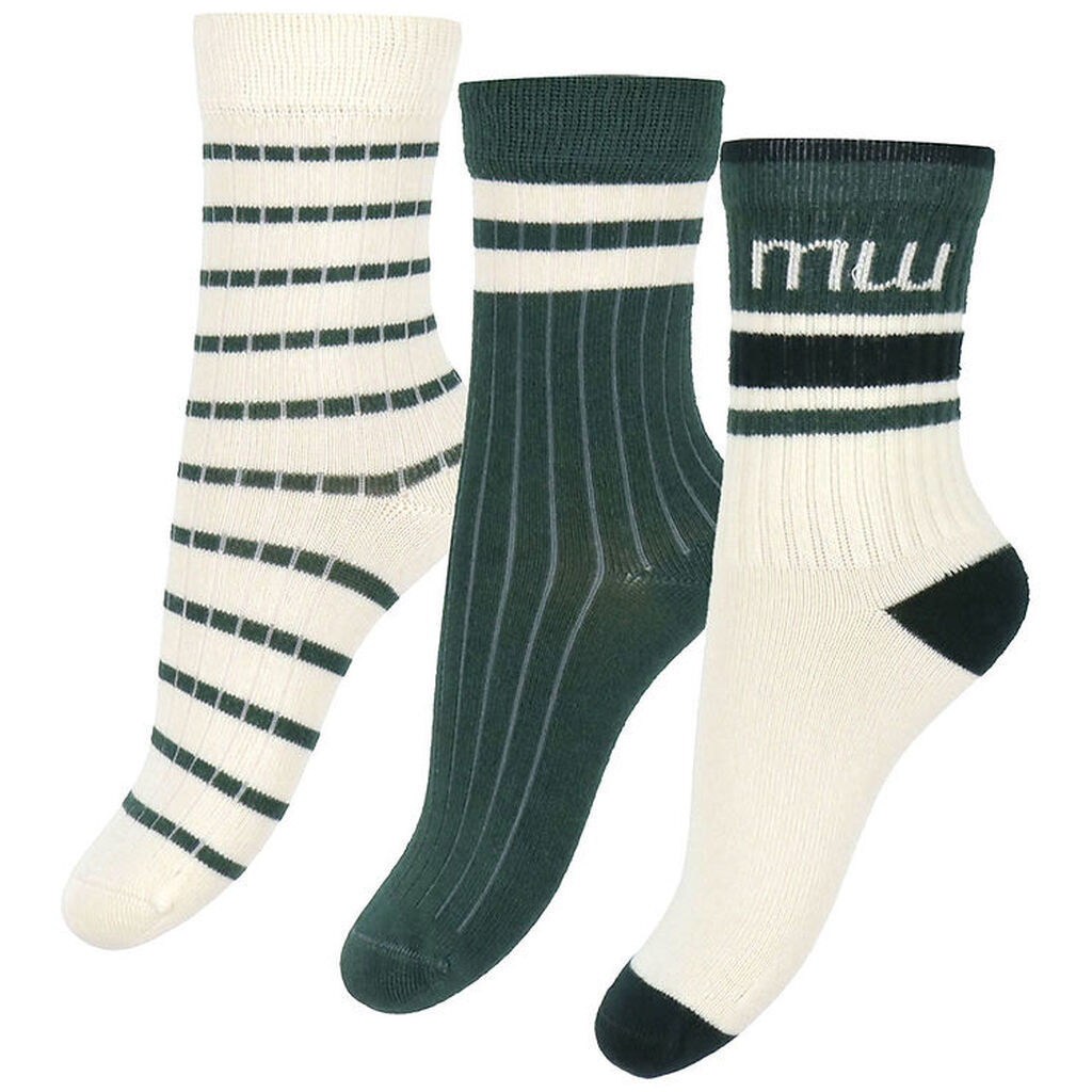 Minipop Strømper - Bambus - 3-pak - Emerald Green