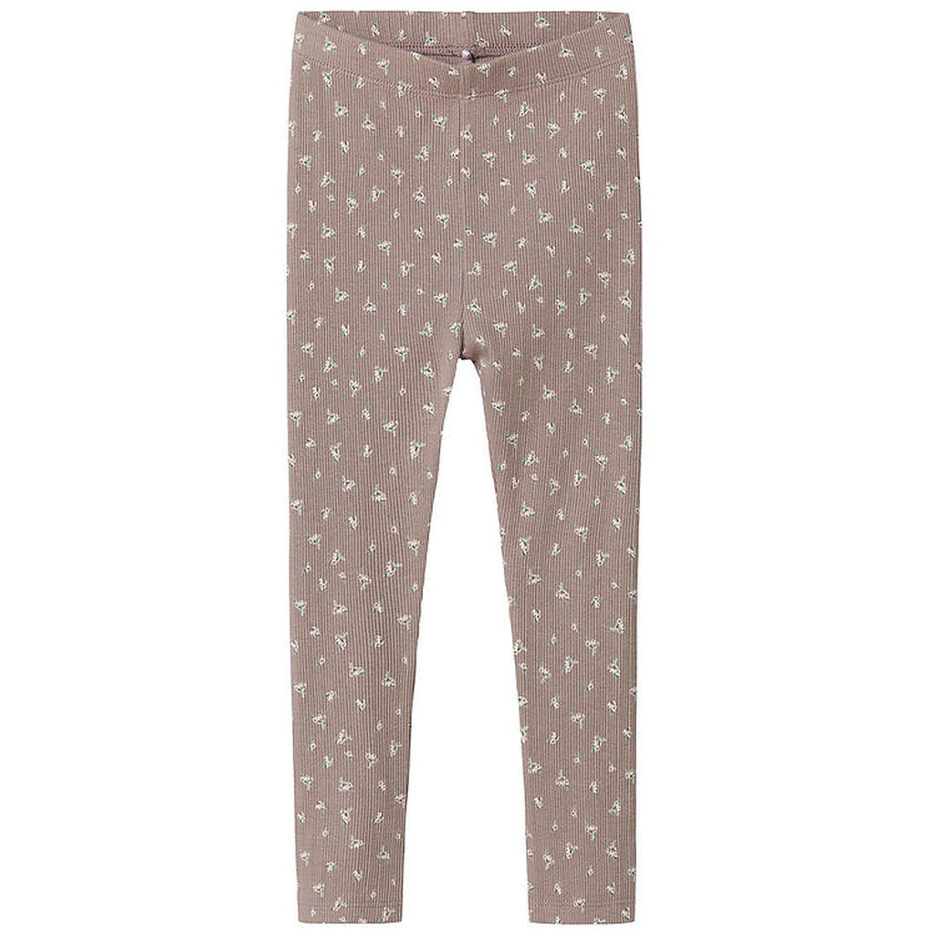 Name It Leggings - Rib - NmfHoise - Purpel Dove m. Blomster