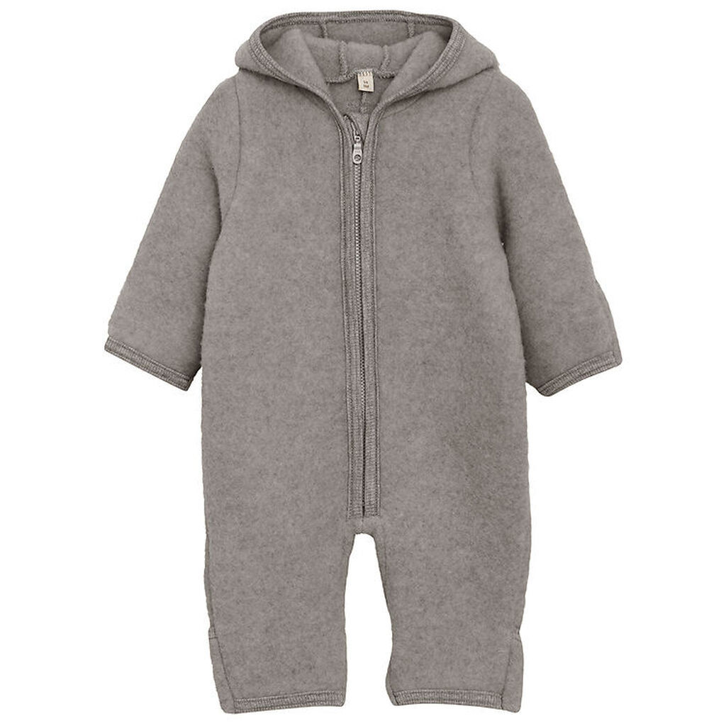 Huttelihut Køredragt - Uldfleece - Medium Grey Melange m. Ører