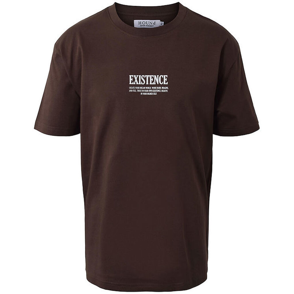 Hound T-shirt - Mørkebrun m. Print