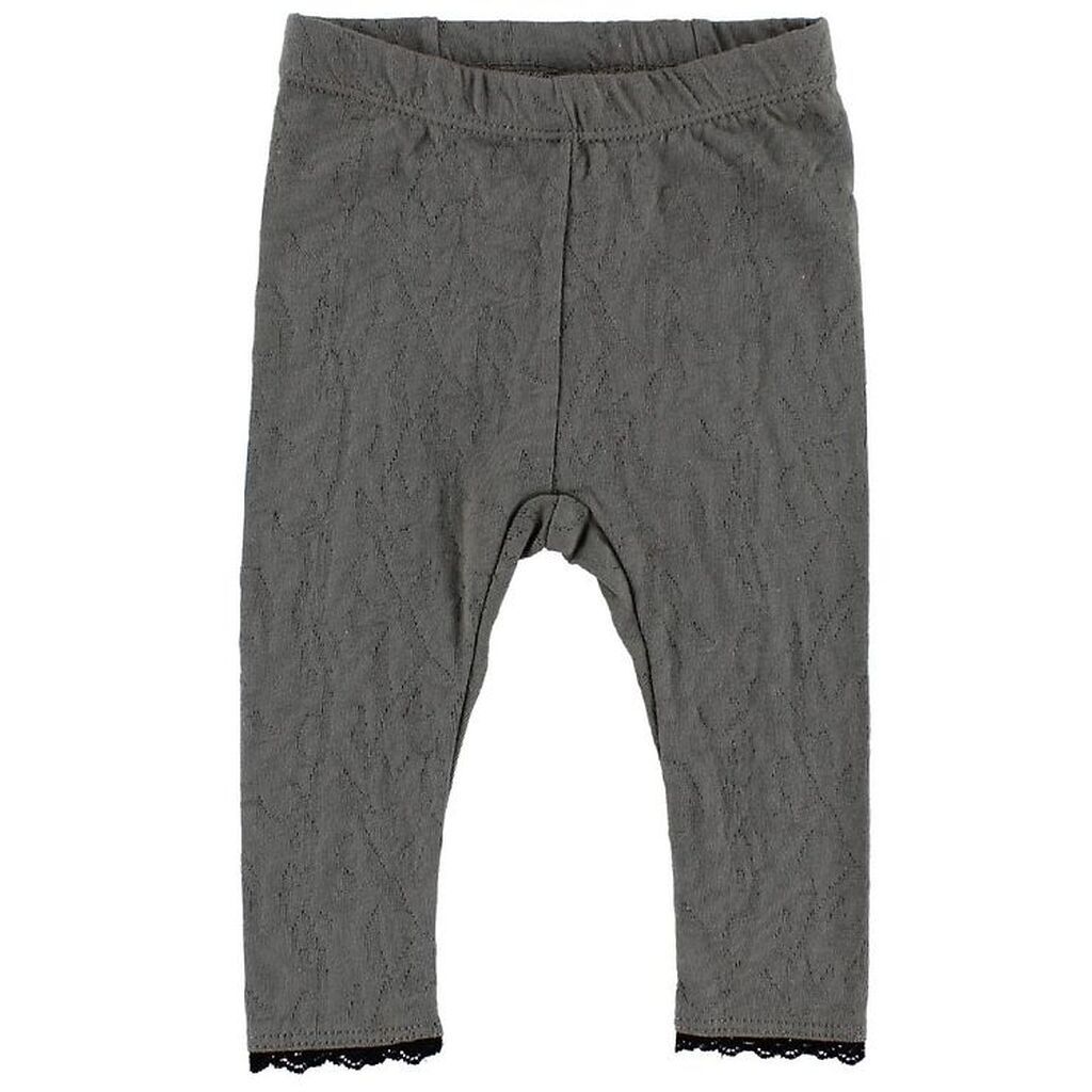 En Fant Leggings - Grå m. Hulmønster