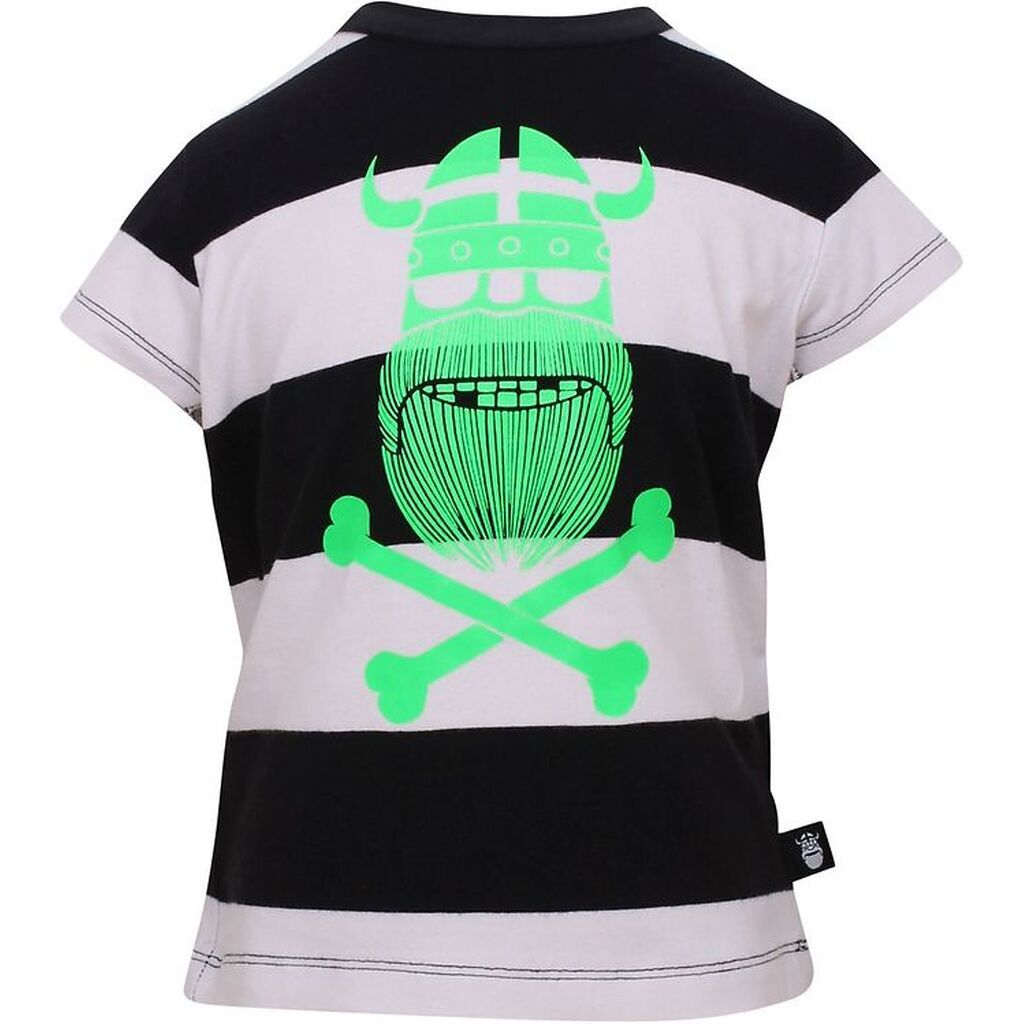 Danefæ T-shirt - Danepuppy - Sort/Hvid Stribet Erik Spøgelse