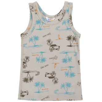 Joha Undertrøje - Uld/Silke - Beige m. Print