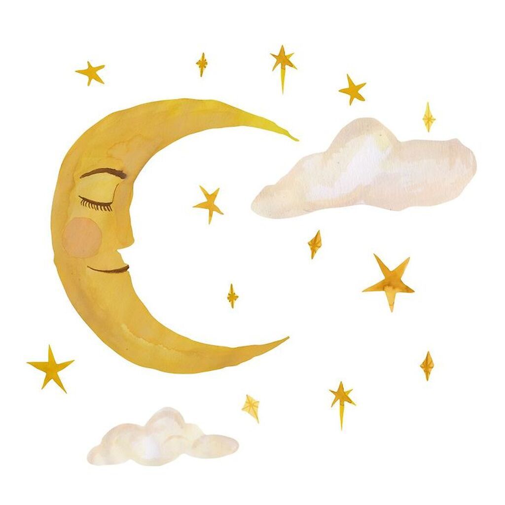 That's Mine Wallstickers - Måne - Gul