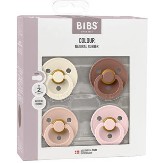 BIBS Colour Sutter - Str. 1 - 4-pak - Rund - Blush Mix
