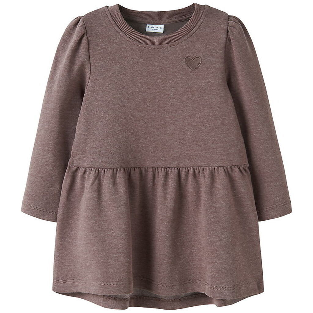 Name It Sweatkjole - NmfVima - Peppercorn/Heart Embroidery
