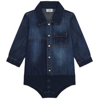 Hust and Claire Skjortebody l/æ - Denim - Bertil - Blue Denim