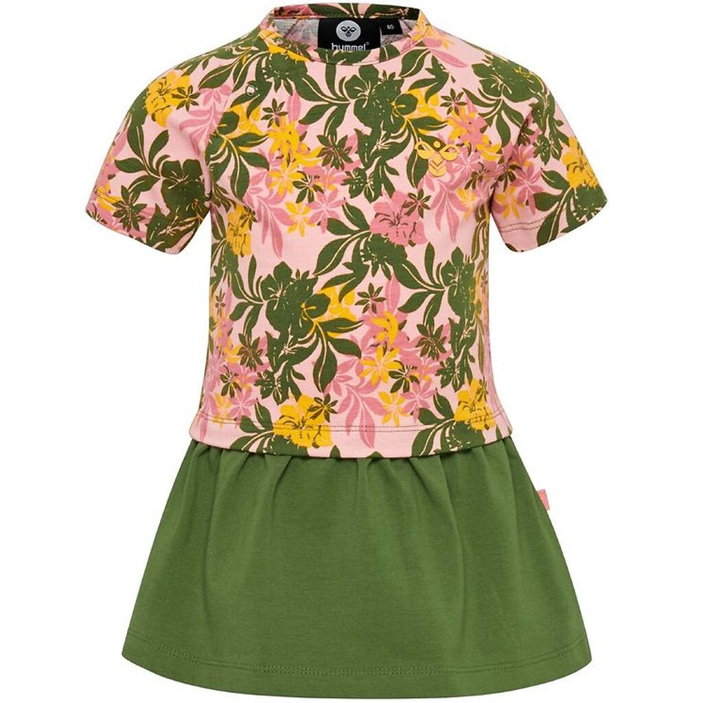Hummel Kjole - HMLAuli - Rosa/Grøn m. Blomster