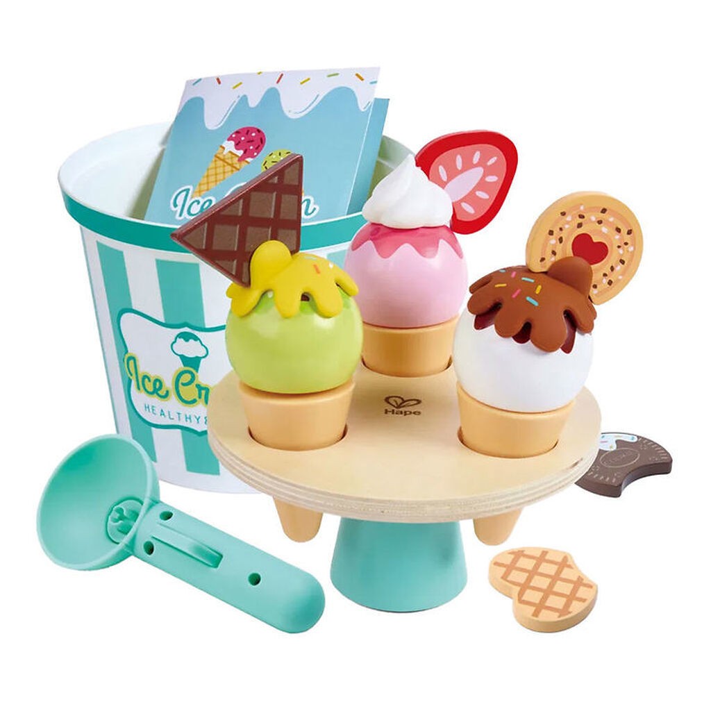 Hape Legesæt - 19 Dele - Ice Cream Buckey Playset
