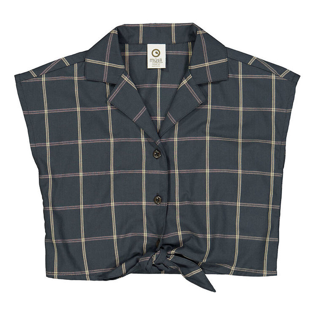 Müsli Skjorte - Check Crop - Night Blue/Cashmere