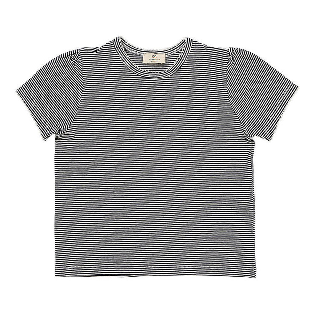 Copenhagen Colors T-shirt - Ruffle - Navy/Cream Stripe