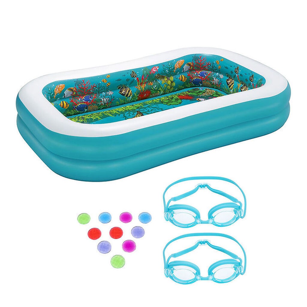 Bestway Badebassin m. Tilbehør - 262 x 175 cm - 3D Undersea Adve