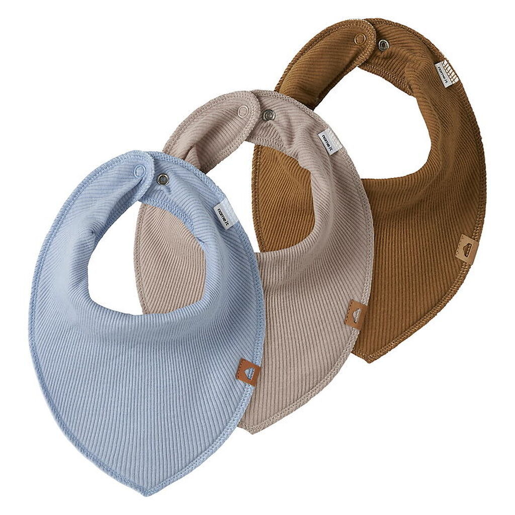 Name It Savlesmække - 3-pak - Rib - NbmYasim - Kentucky Blue/Mus