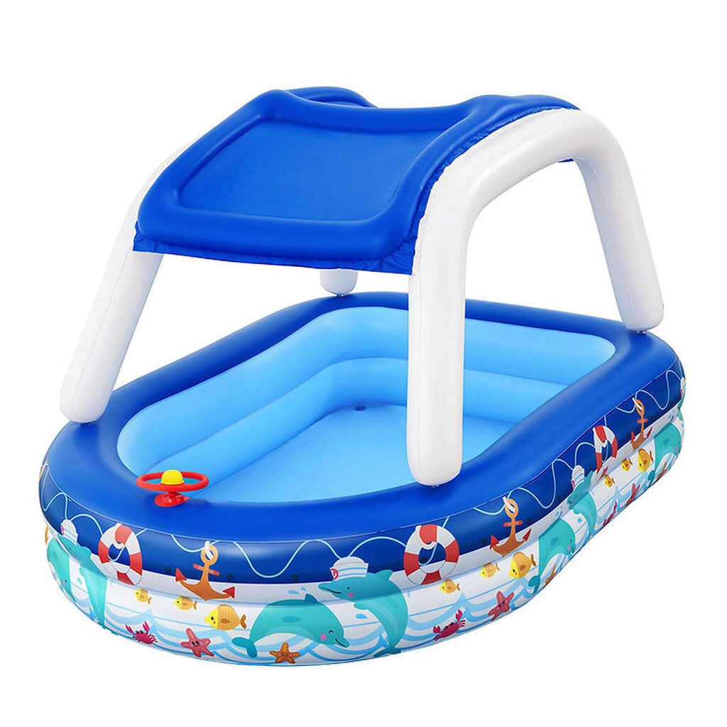 Bestway Badebassin m. Skygge - 213 x 155 cm - Sea Captain