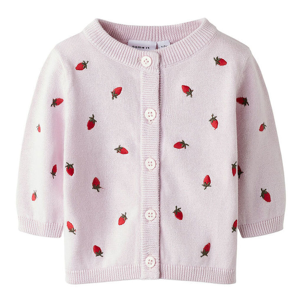 Name it Cardigan - Strik - NbfDetrille m. Jordbær